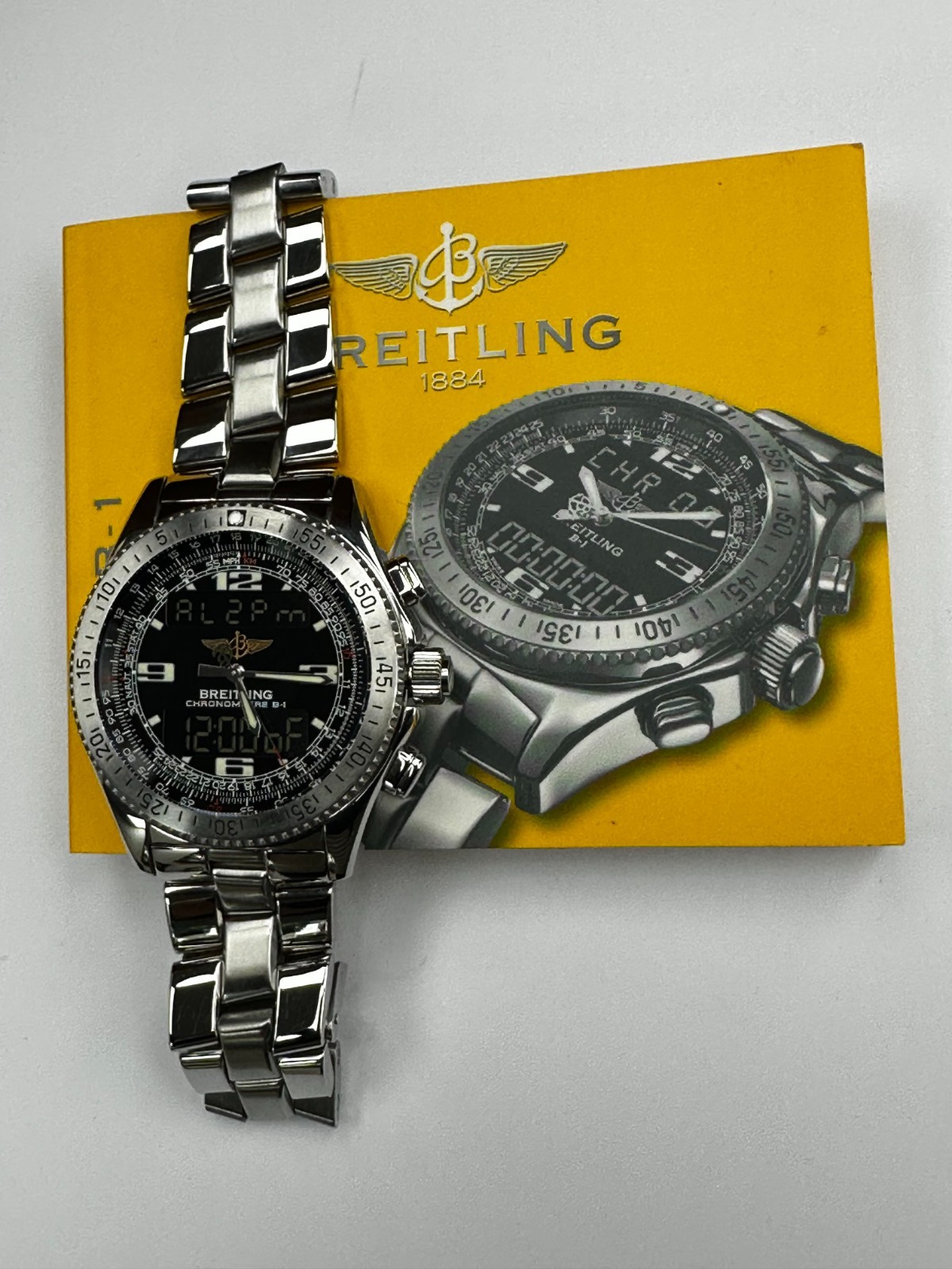Breitling B-1 Multifunction A68362 Black Bidirectional Compass Scale WARRANTY