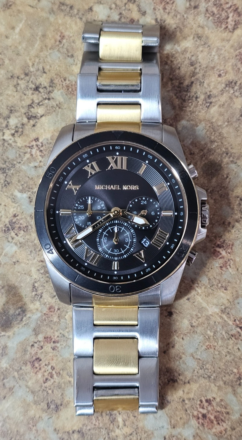 Michael Kors Alek Men’s Chronograph Watch Two Tone Stainless Steel 45mm Case