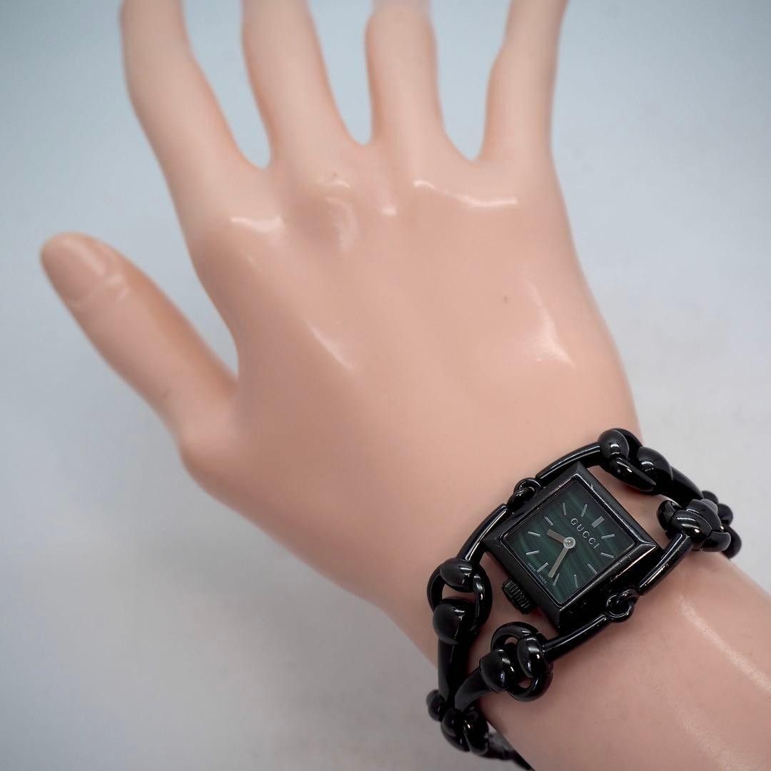 GUCCI YA116517 116.5 Green Dial Black Watch Used