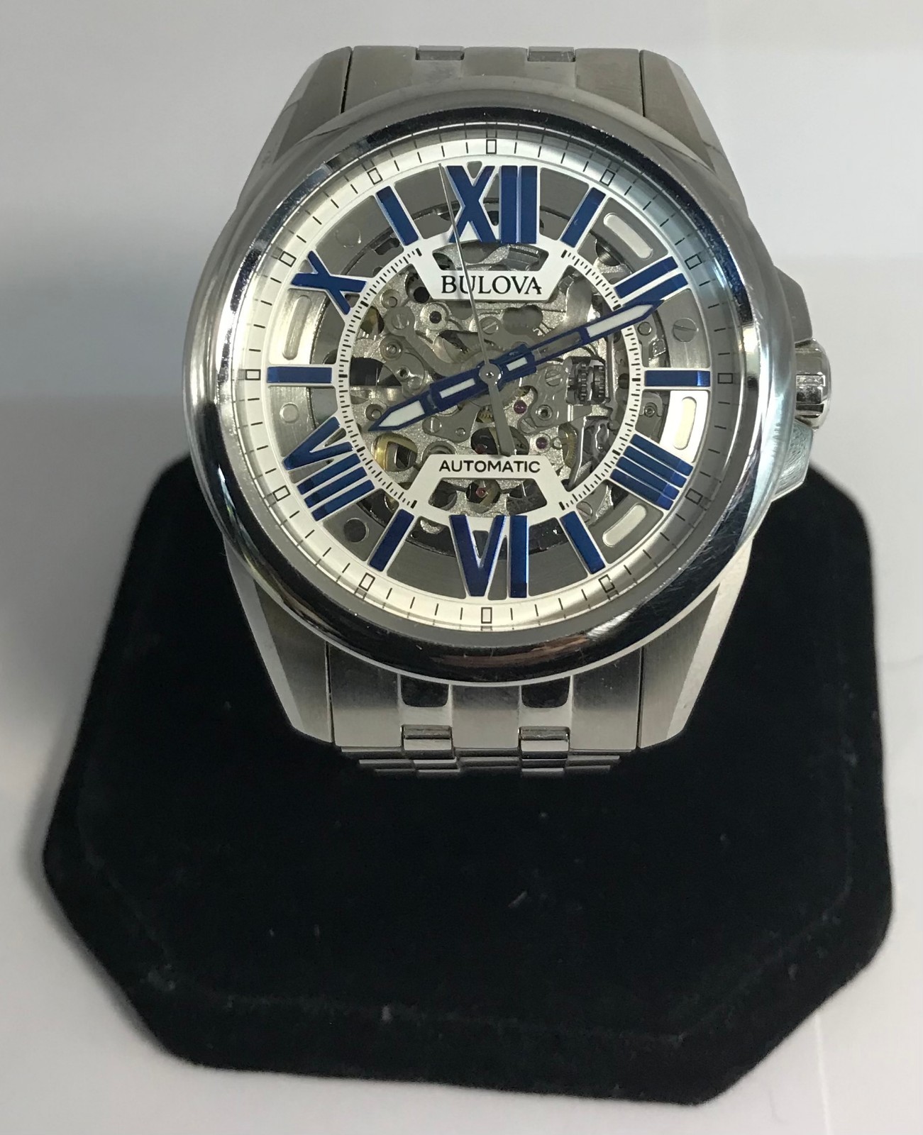 Bulova Classic Sutton Automatic Men’s Silver Stainless Steel Watch 43 MM 96A187