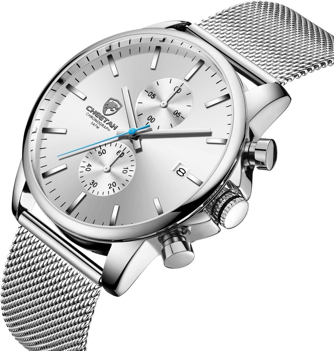 Sleek Minimalist Quartz Chronograph Watch for Men – Waterproof Stainless Steel