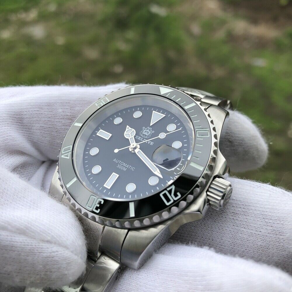 Steeldive SD1953 Black Sub 300M Automatic Diving Watch Sapphire Spares or Repair