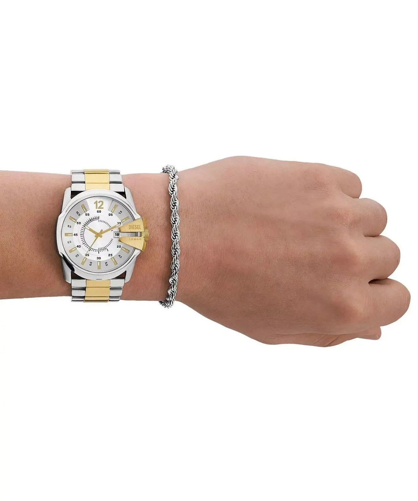 BraNEW GIFT SET Diesel Master Chief Two-Tone Men’s Watch With Bracelet DZ2182SET