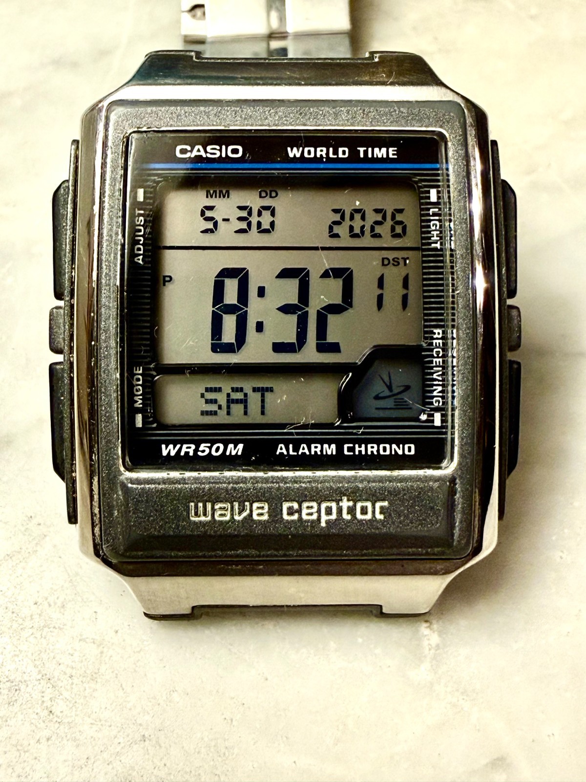 Casio WV-59A 39mm Wave Ceptor Quartz Digital World Time Alarm Chrono circa 2007