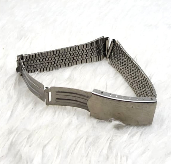 Stainless Steel Expandable Watch Band Silver Stretch Bracelet with Fold Clasp