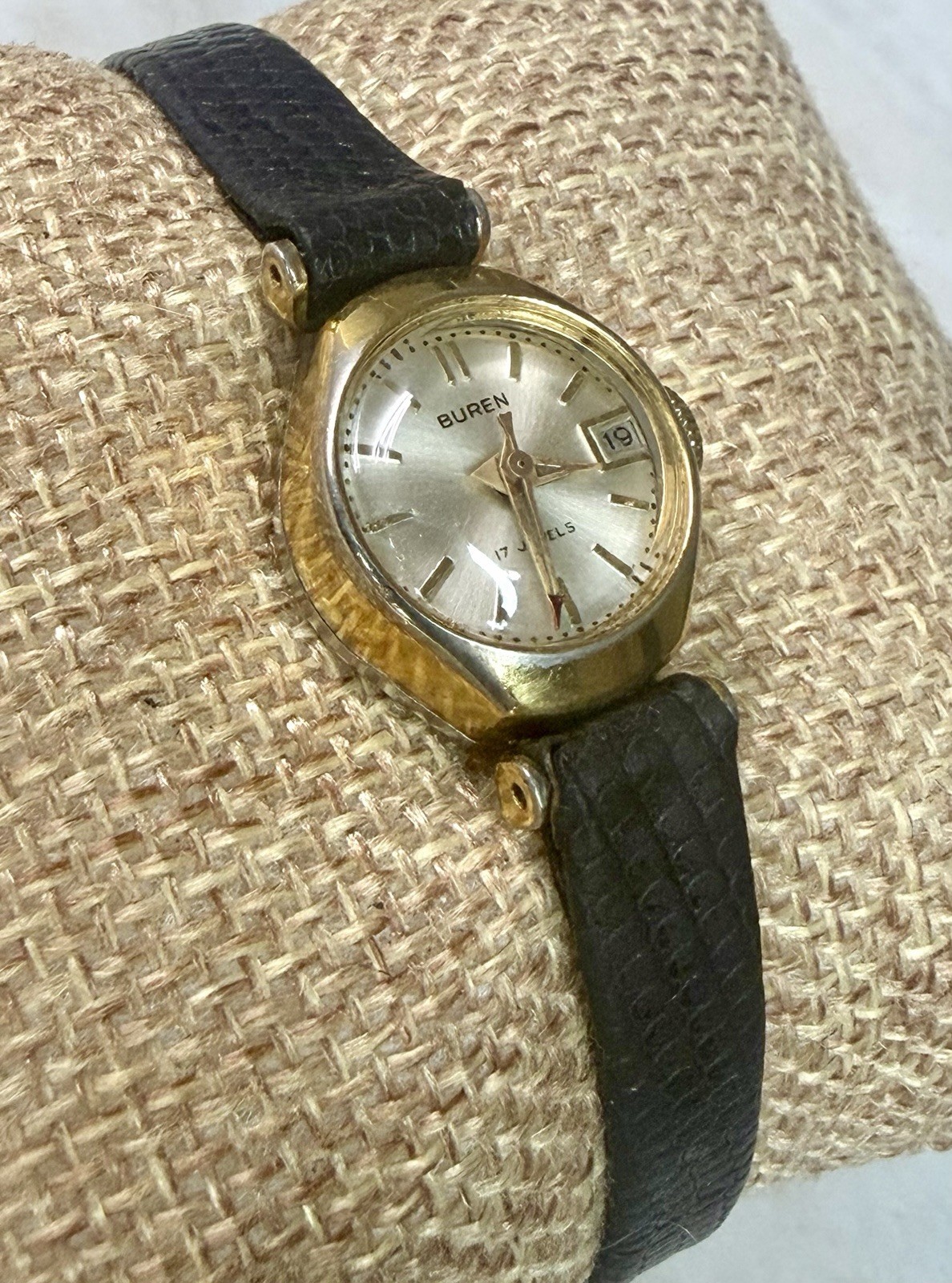 Buren 14mm VTG Ladies Watch- 17 Jewels Mechanical – Working – Hirsch Lizard Band