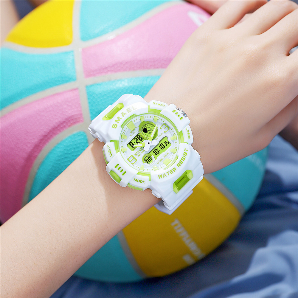 SMAEL Sport Watches Men Fashion White LED Wristwatch Boys Girls Digital Watch