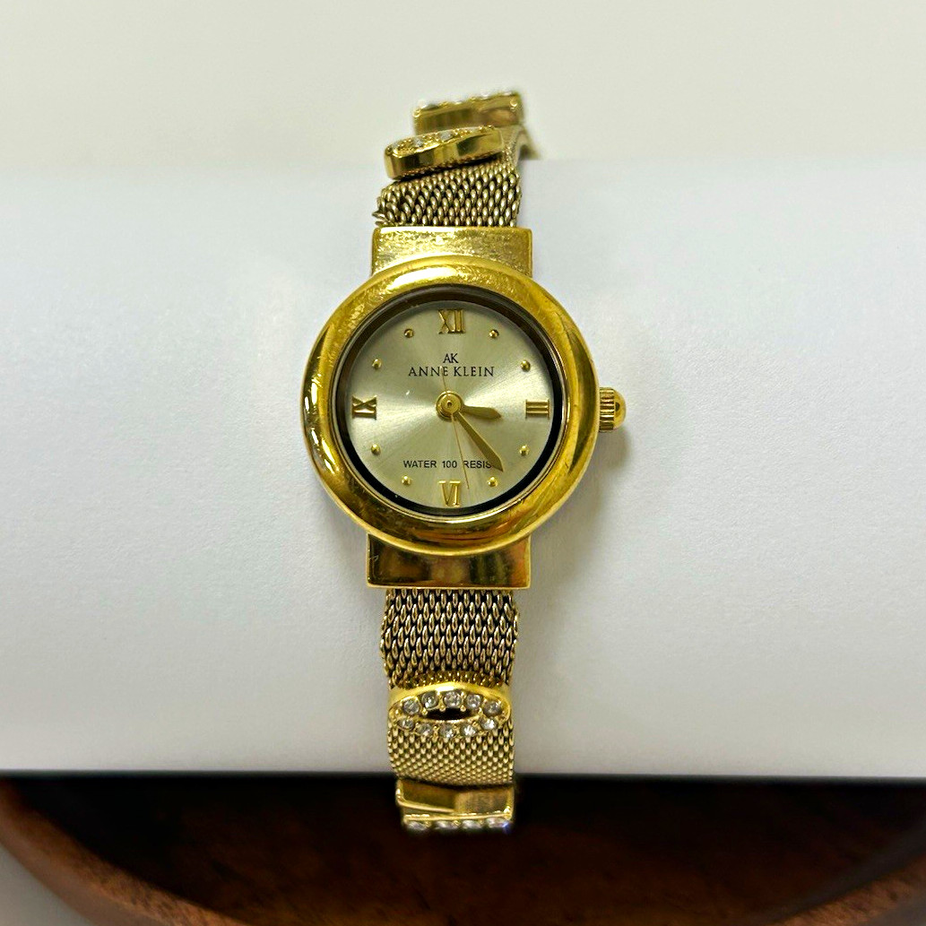 Anne Klein Women’s Gold Tone Mesh Bracelet Quartz Watch 100ft WR