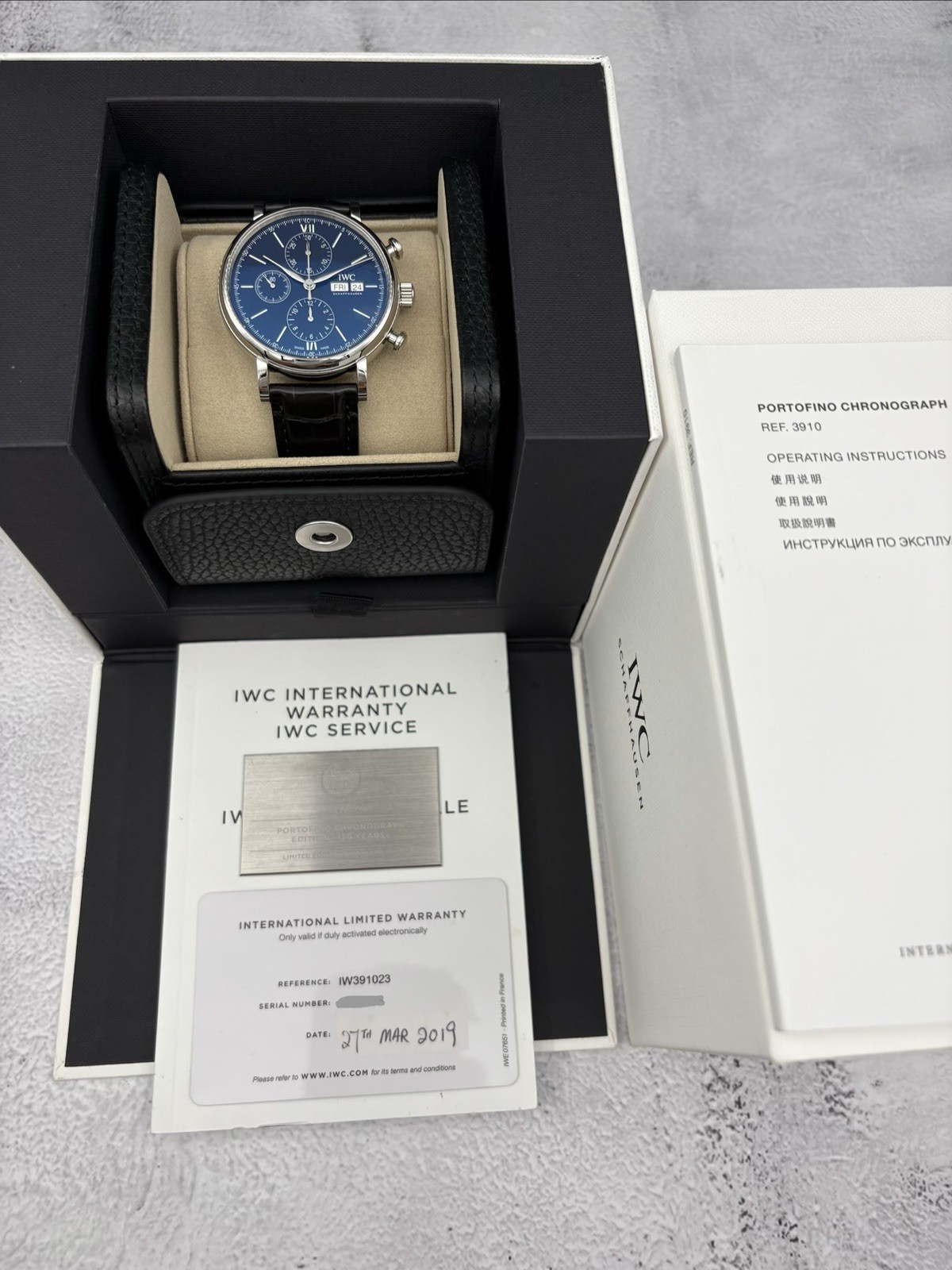 2019 IWC Portofino Chronograph 42mm Limited Edition 150 Years IW391023 Full Set