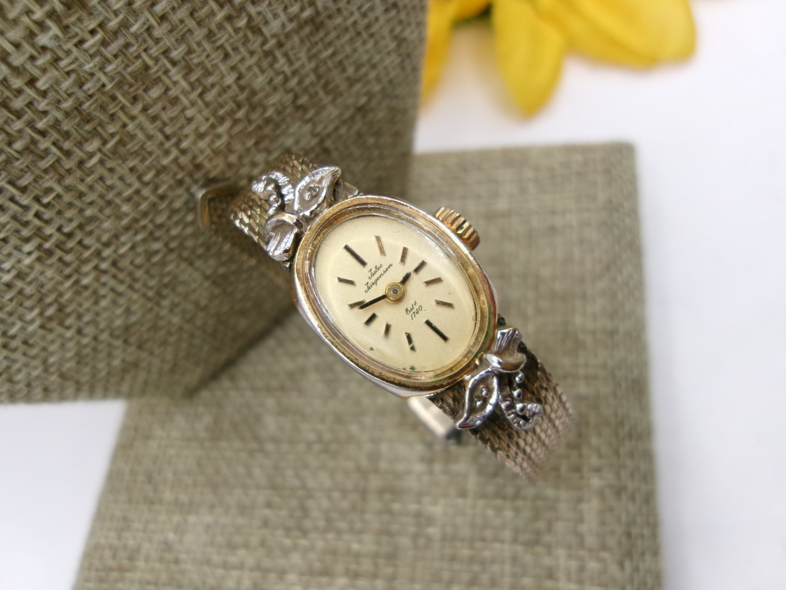 Rare Vtg Gold Filled~Jules Jurgensen Manual Ladies GF Band Watch~Needs Repair