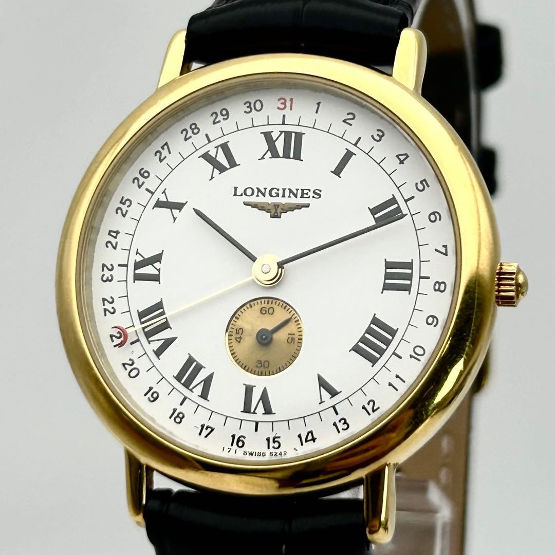 Longines Charleston Quartz Dress Watch 33.4mm Mens 5242 Vintage wrist 18cm
