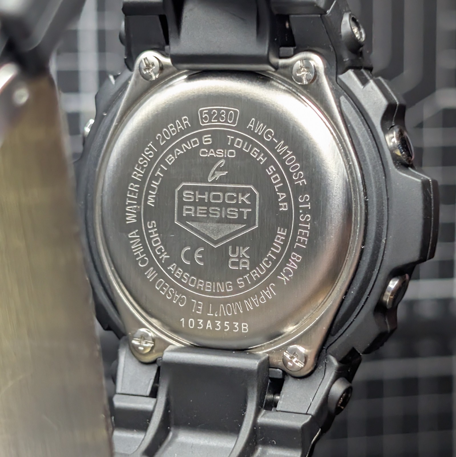 Casio G-Shock AWG-M100 Tough Solar Multiband Black Grey Gold AWG-M100SF-1A6