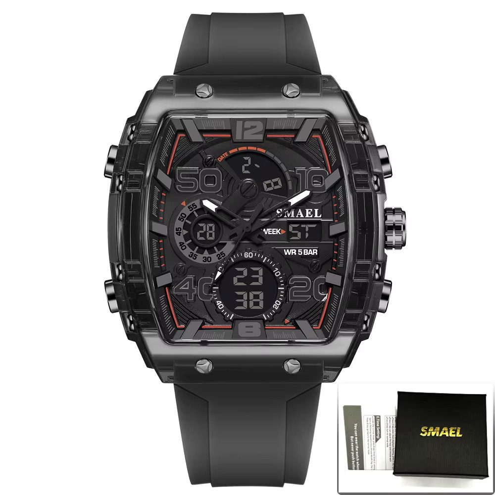 SMAEL Men Sport Watch Digital Watch Boy Electronic Alarm Military LED Wristwatch