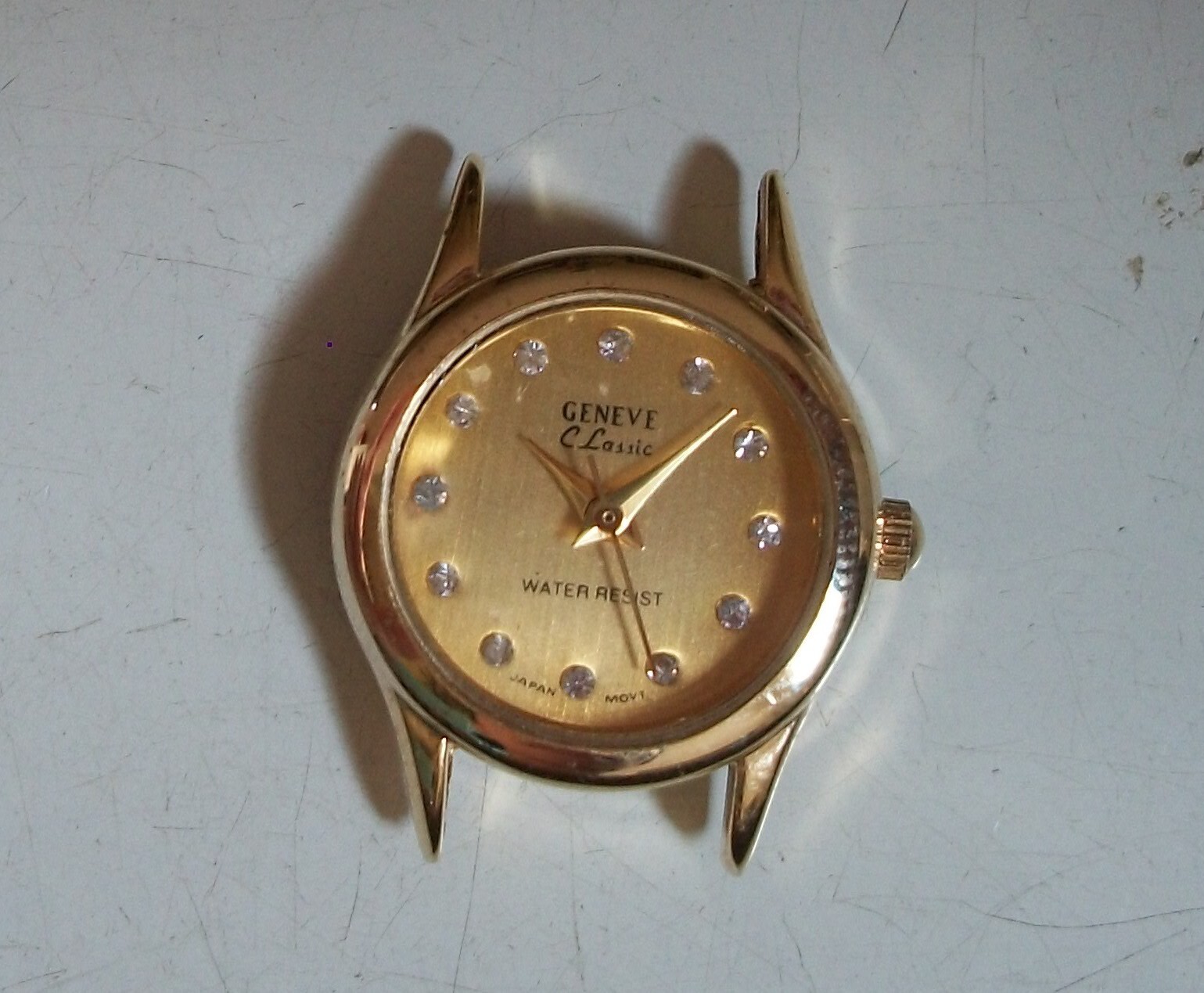 Women’a fashion casual gold finish watch face movement for watches