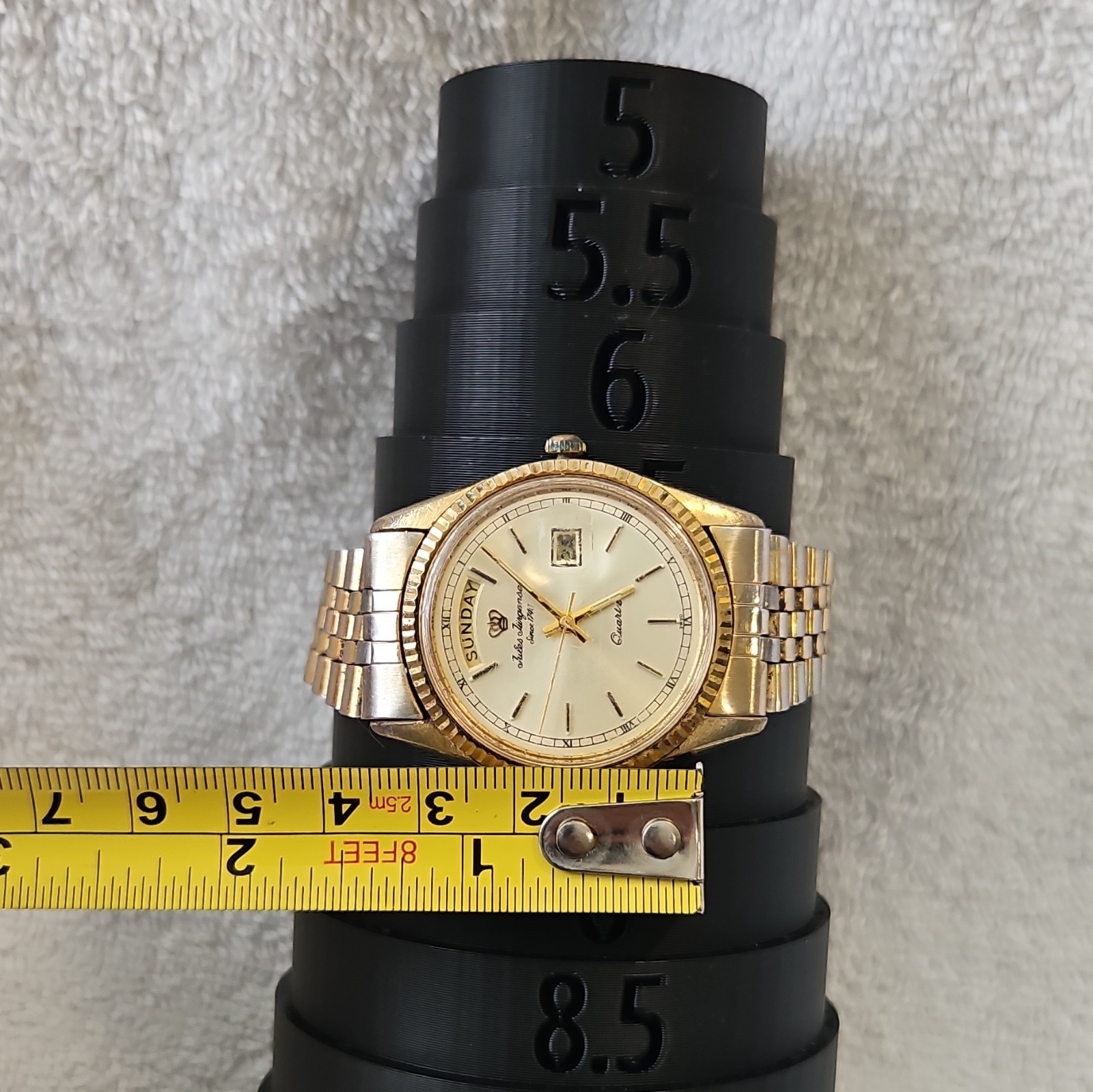 Jules Jurgensen 36mm 2 Tone Champagne Dial President Date/Day men’s Watch(#1447)