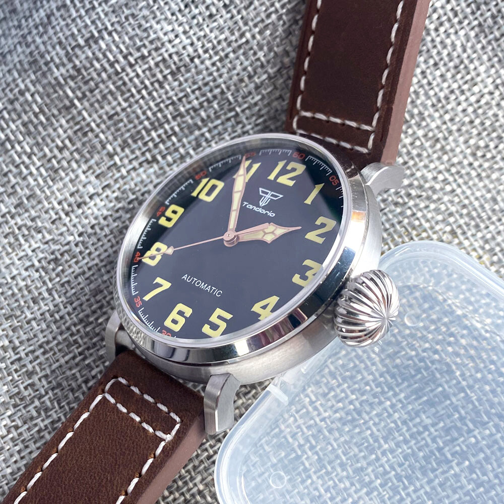 Big 47MM Tandorio Black Dial NH35A PT5000 Automatic Mens Watch Sapphire Glass