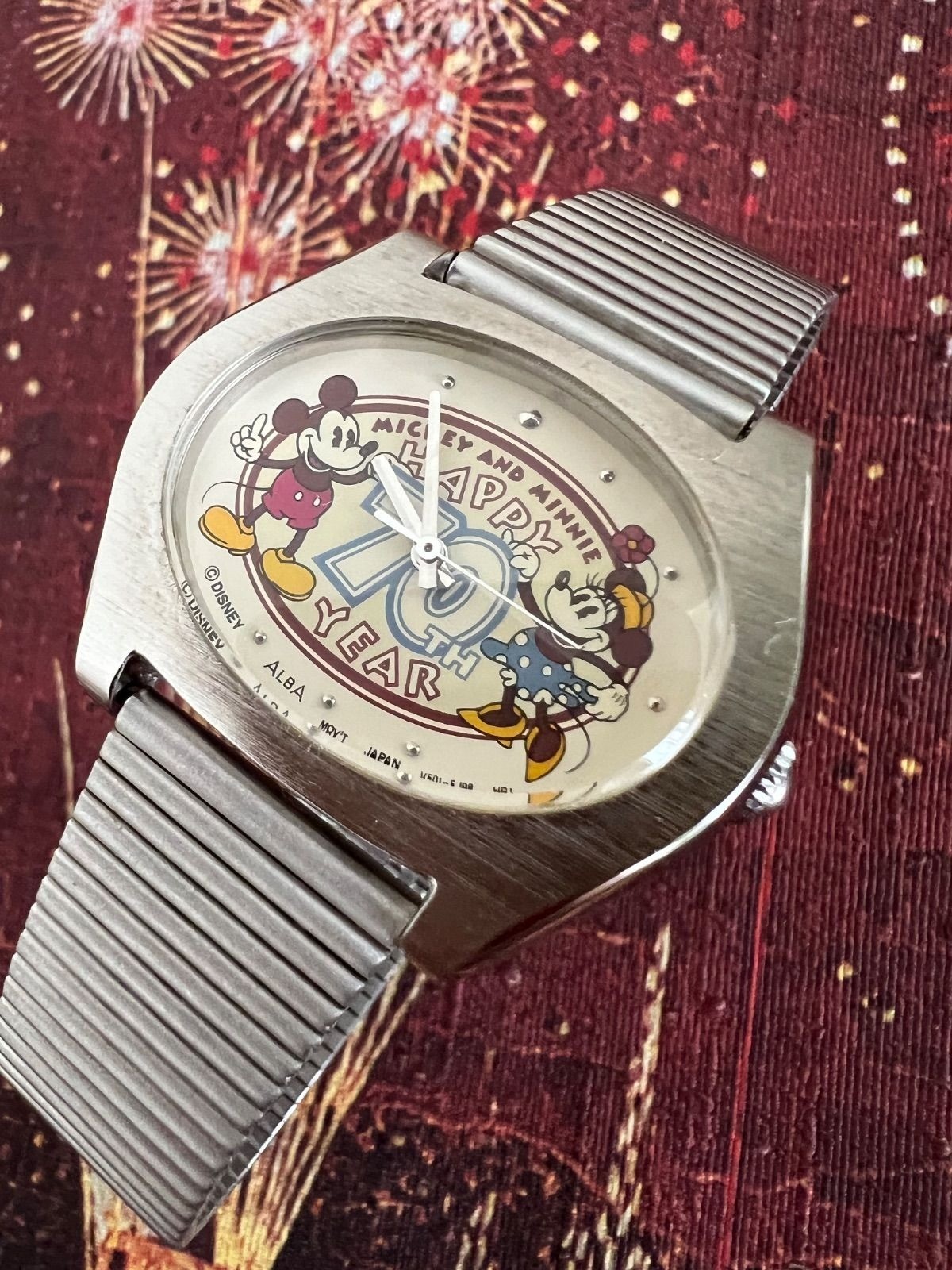 SEIKO ALBA Mickey Minnie 70th Anniversary Watch 1998 Disney Vintage Japan