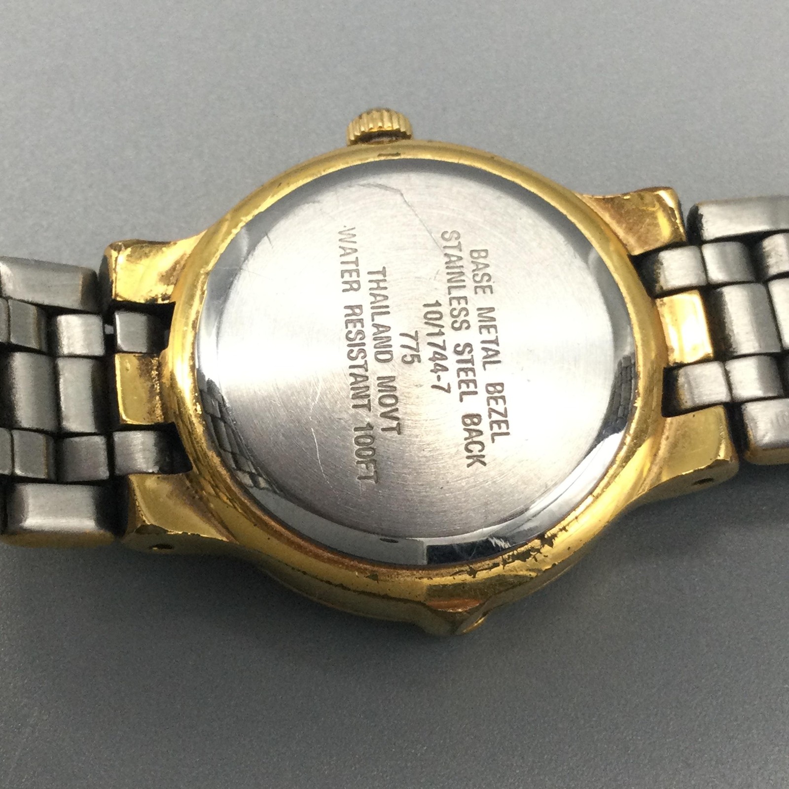 Vintage Anne Klein II 101744-7 Women Watch 25mm Gold Tone Date New Battery 6.5″