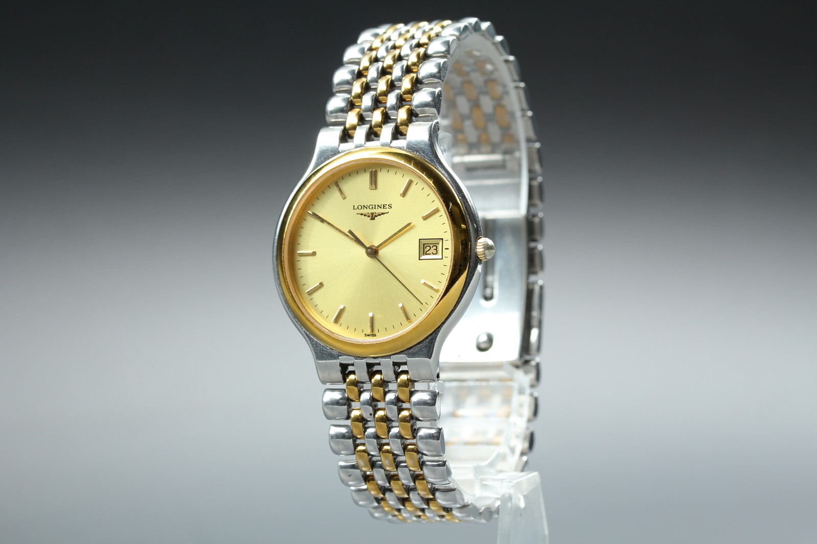 LONGINES Flagship L5.631.3 Gold 33mm Date Quartz Men’s Watch Vintage [Near MINT]