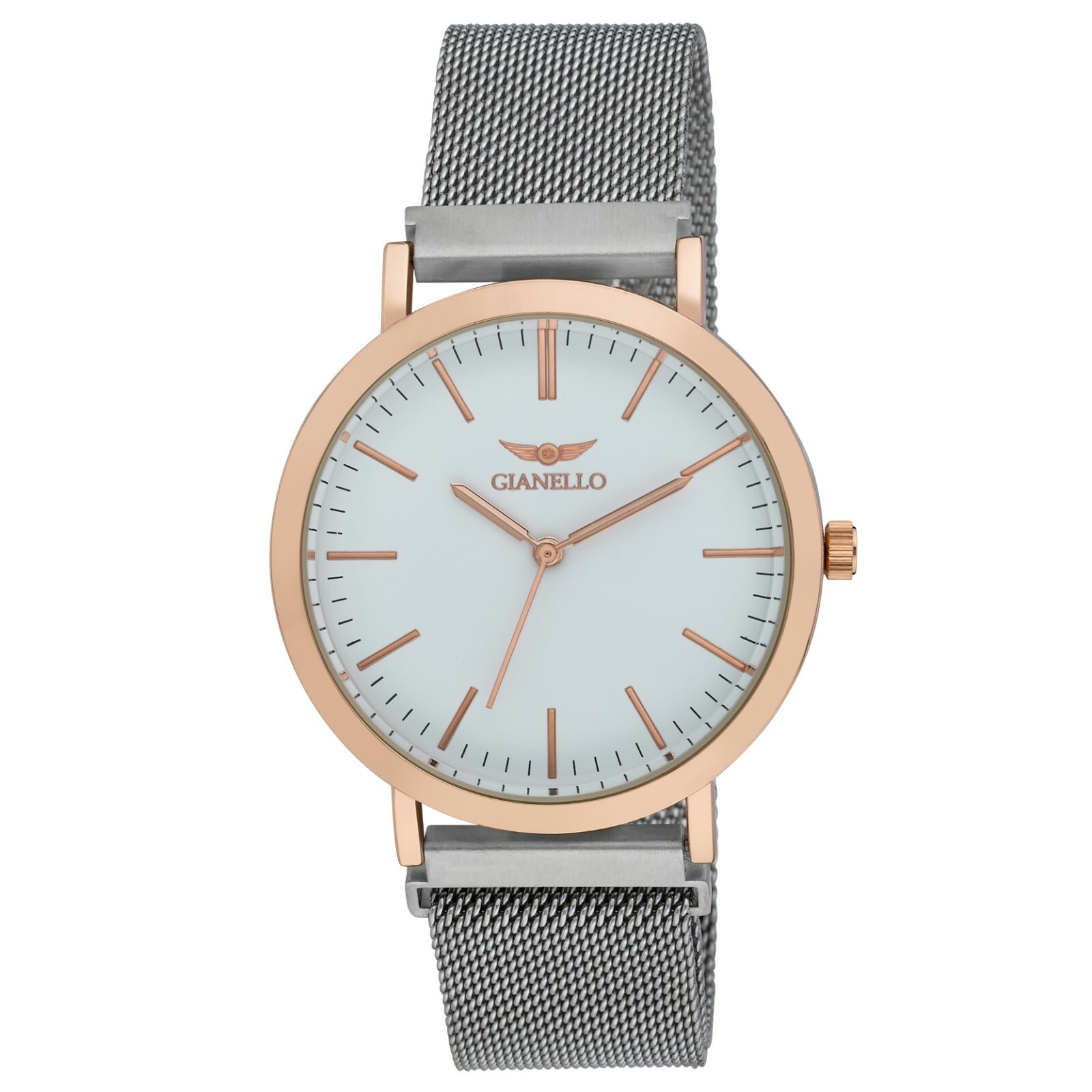 Gianello Mens Magnetic Closure Round 42mm Mesh Watch