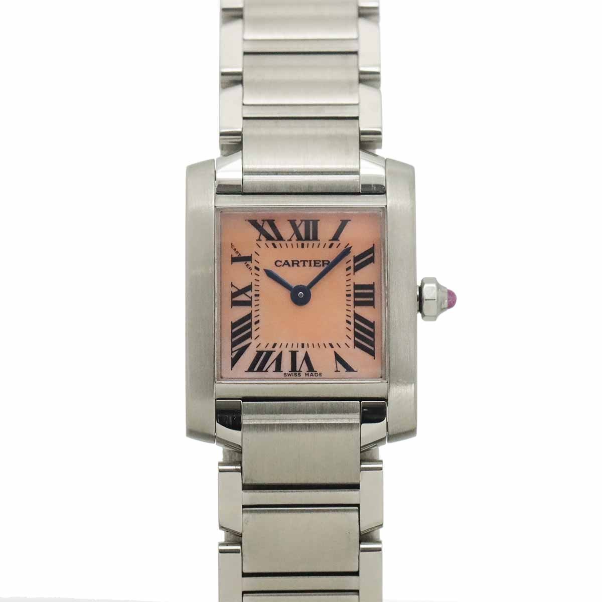 Cartier Tank Francaise SM W51028Q3 Quartz Pink Shell Dial Ladies 90327951