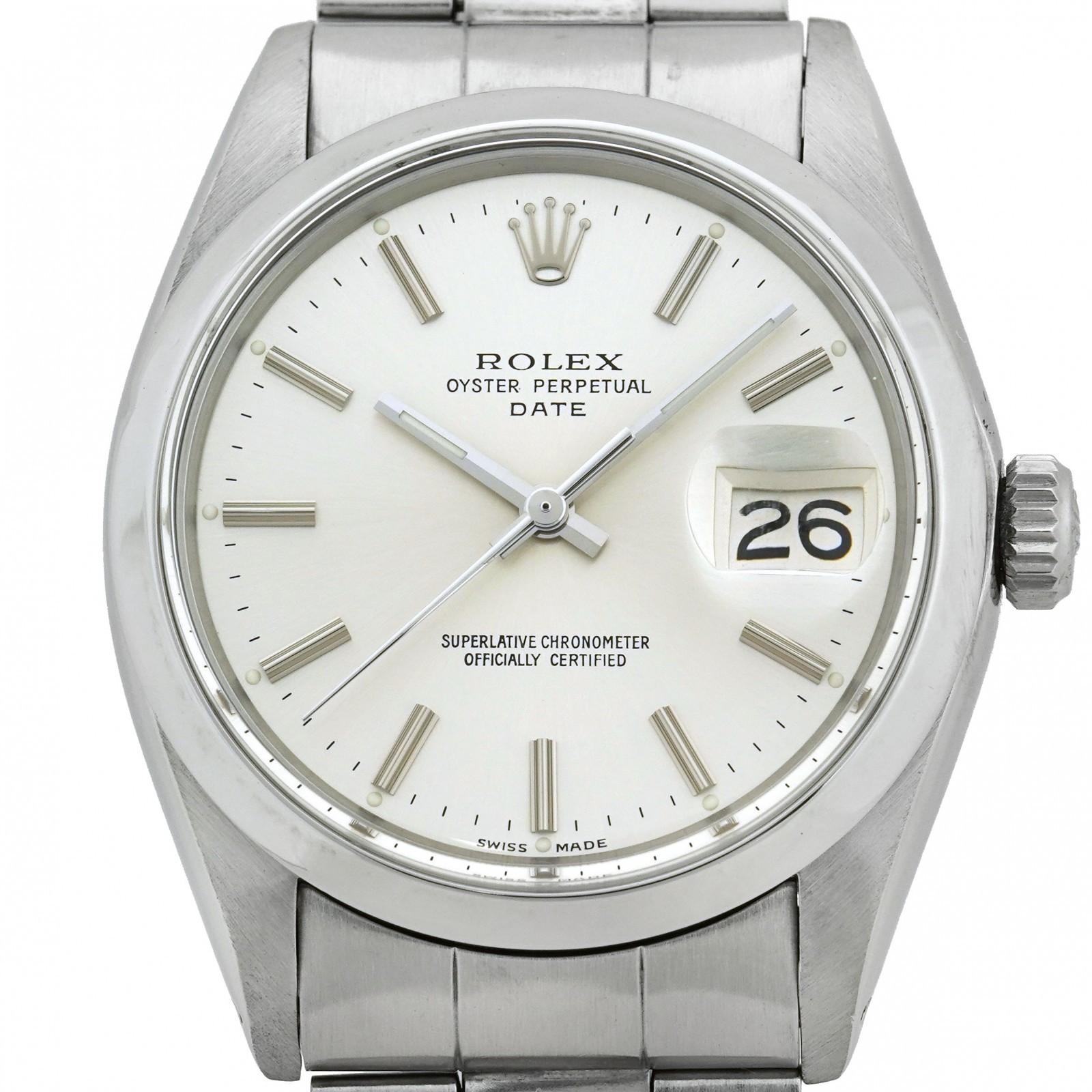 ROLEX Oyster Perpetual Date 1500 Automatic Silver Dial Men