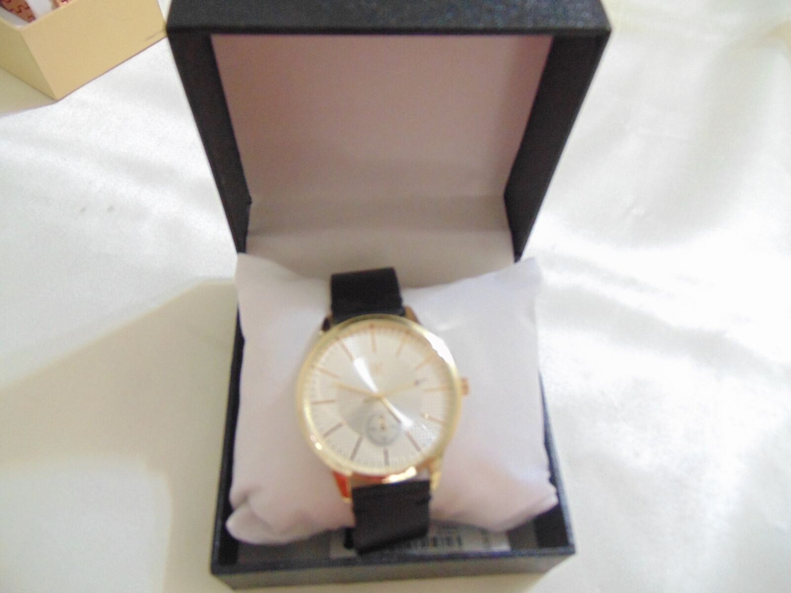 INC International Concepts Unisex Gold Tone & Black Dress Watch 43MM $59 W628