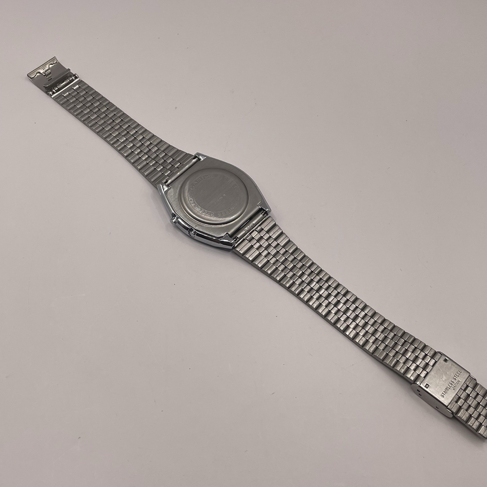 Vintage Casio B612 Digital Watch Module 350 Silver Stainless Japan Rare Works