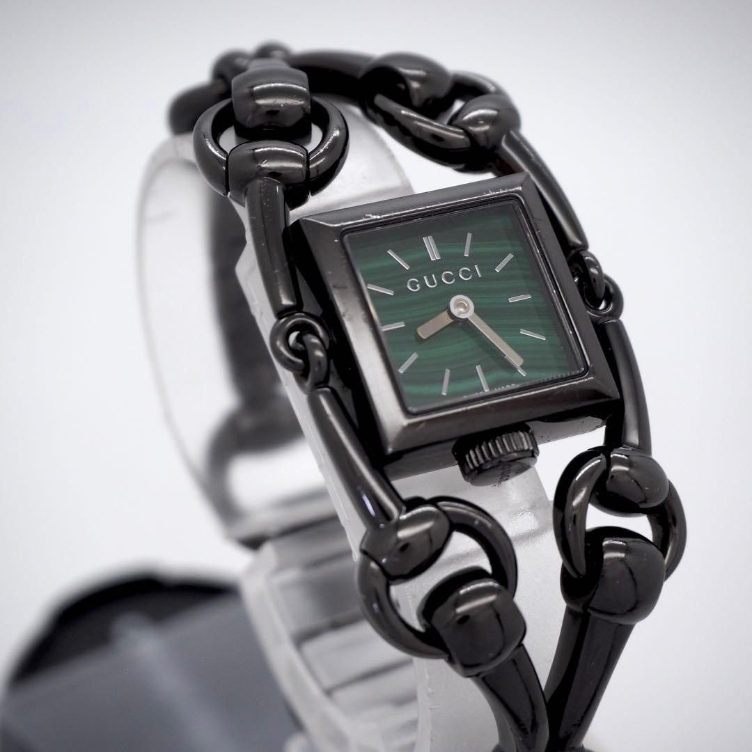 GUCCI YA116517 116.5 Green Dial Black Watch Used