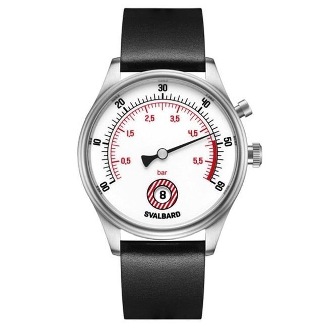 Svalbard TIME TRAVEL HX16 Quartz Steel Leather White Black Sapphire Men’s Watch