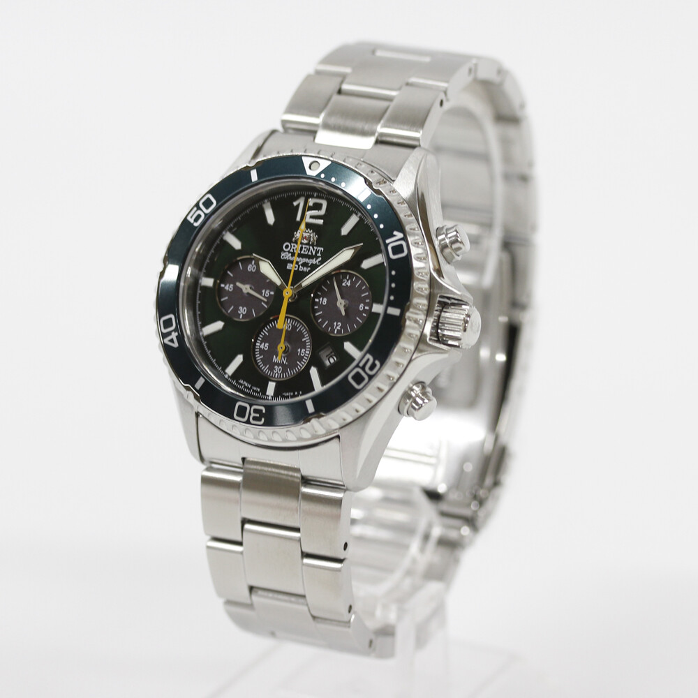 ORIENT ORIENT STAR Mako RN-TX0204E Analog Quartz Solar Powered Green Silver