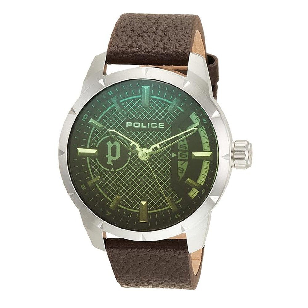 Police Men’s Watch Date Neist 45mm Case Mineral Glass Green Change