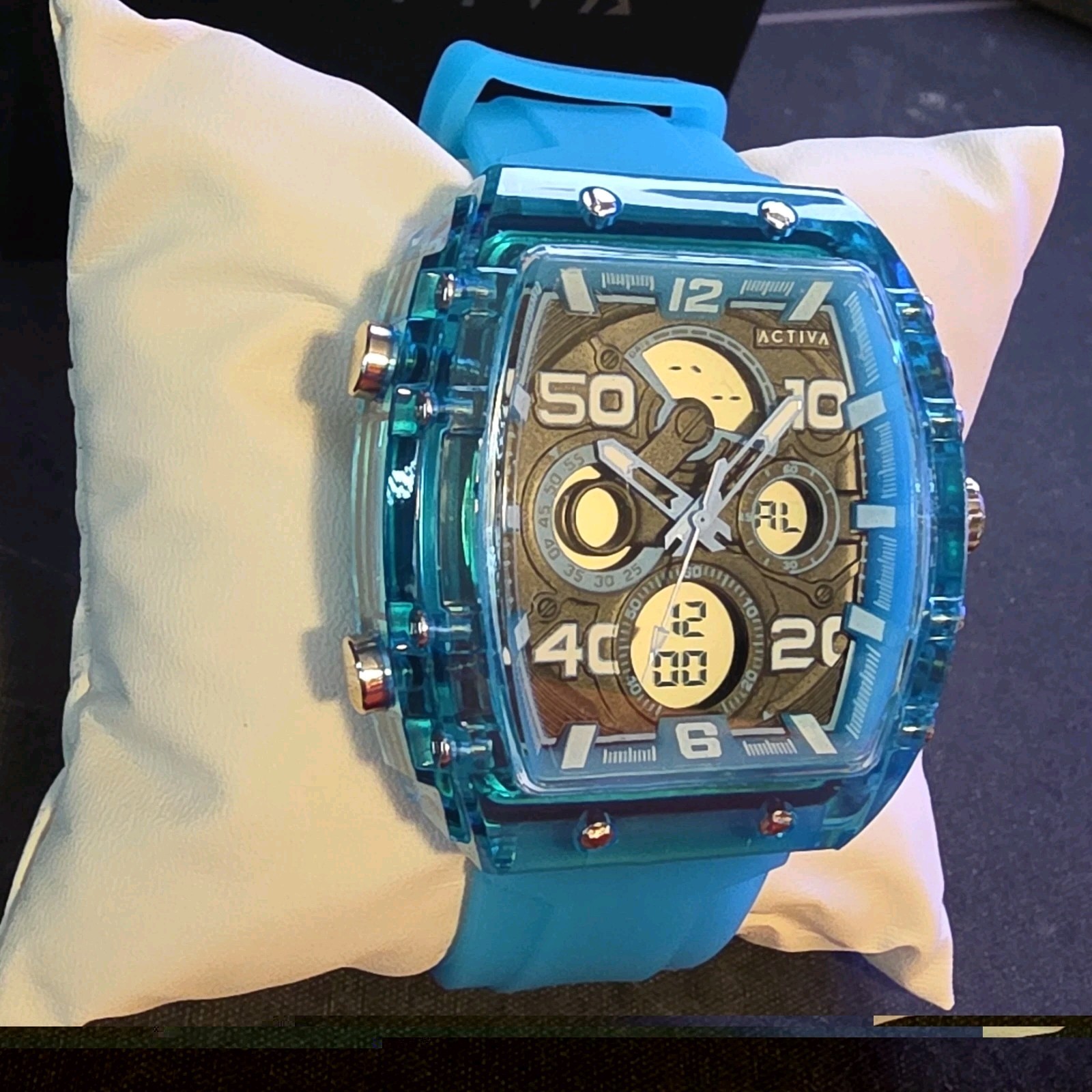 Activa Men’s Quartz Analog/Digital Sport Silicone Strap 44-47.9mm