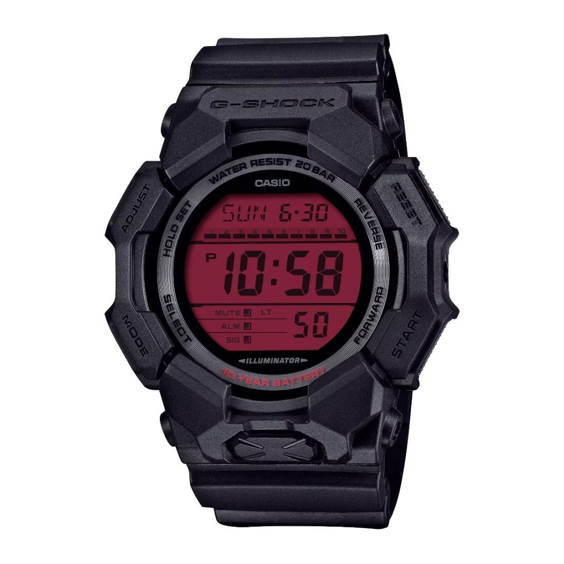 Casio G-Shock GD-010 Series Men’s Red Digital Dial Watch GD-010BBR-1
