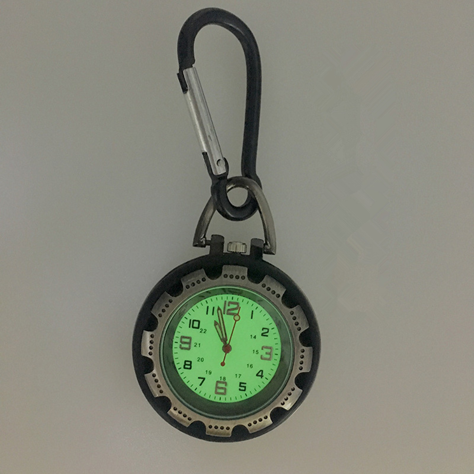 1 PC Outdoor Mountaineering Backpack Clip-on Alloy Carabiner Quartz Pocket Watch