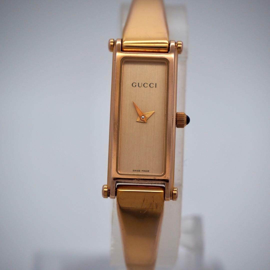 Gucci 1500L Pink Gold Bangle Women’s Watch Quartz Japan 074121