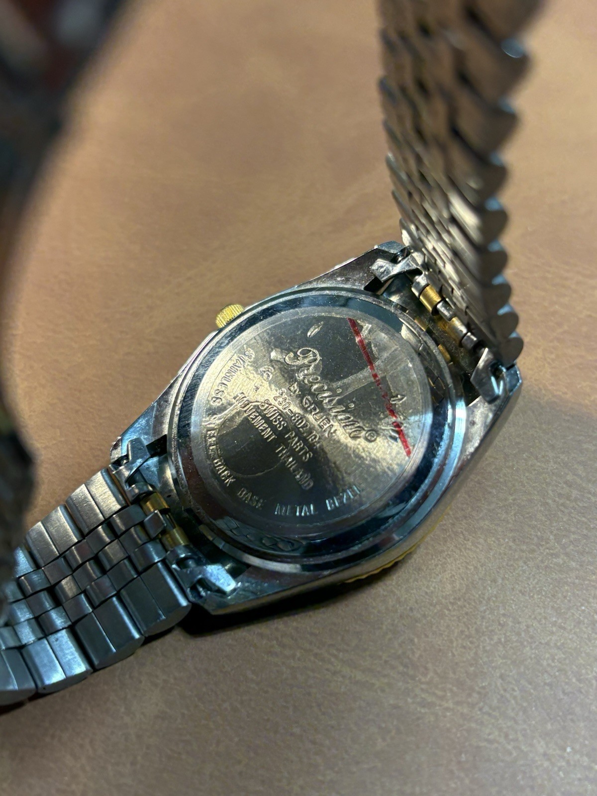 Vintage Gruen Precision Men Dress 35mm Watch Silver/Gold Tone,Fluted Bezel,Runs