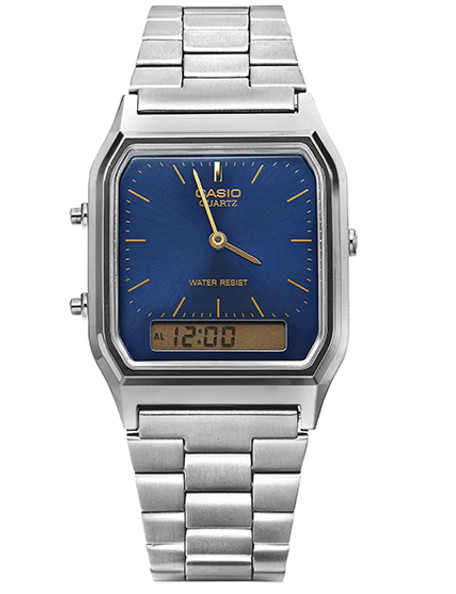 Casio Square Digital Analog dual Time Metal AQ-230GG-2A watch