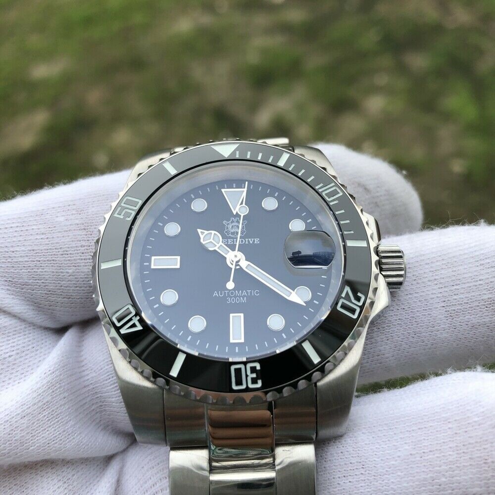 Steeldive SD1953 Black Sub 300M Automatic Diving Watch Sapphire Spares or Repair
