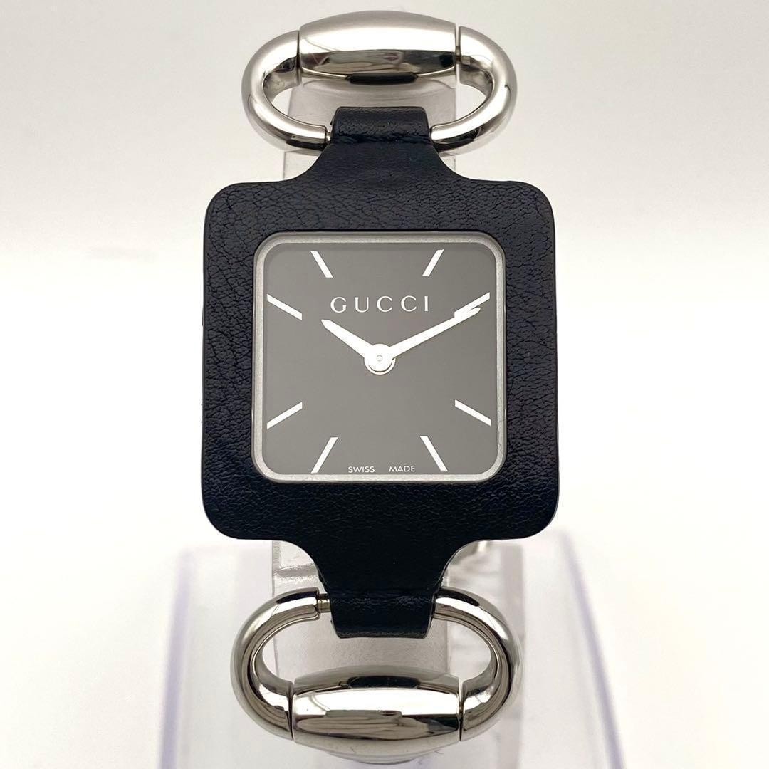 Gucci 130.5 Horsebit Quartz Watch Black Japan Excellent Condition 071702
