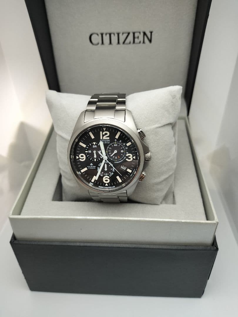 Citizen Promaster Land E610 Radio Solar Titanium Silver Watch Japan 0713613