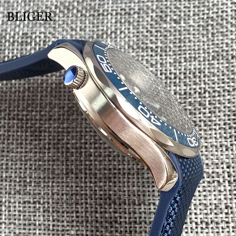 Luxury BLIGER 41mm Mechancial Men Watch Sapphire NH35 PT5000 Movement Blue Green