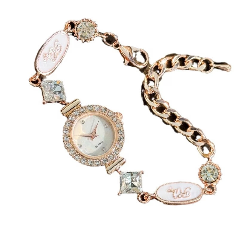 Women Rhinestone Chain Strap Watch Lobster Claw Clasp Bracelet Wristwatch Gift
