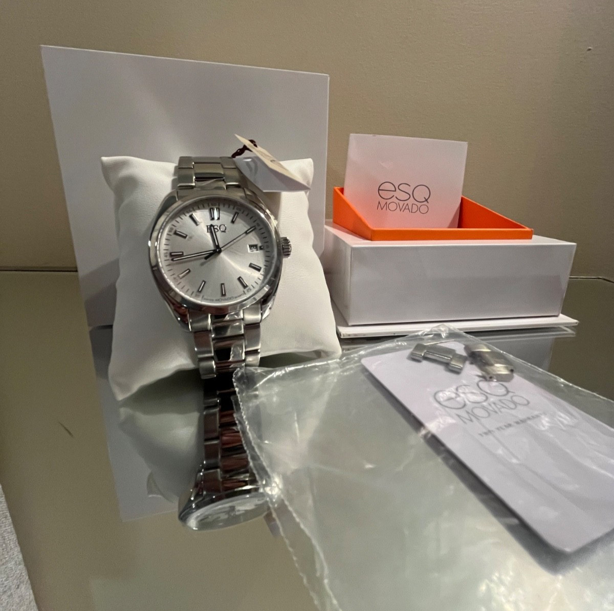 New ESQ by Movado Men’s Watch White Dial Stainless Steel Quartz ES.33.1.14.5573