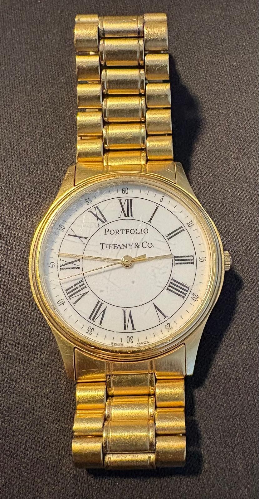 Tiffany & Co. Portfolio 18k Gold Plated Watch 33mm