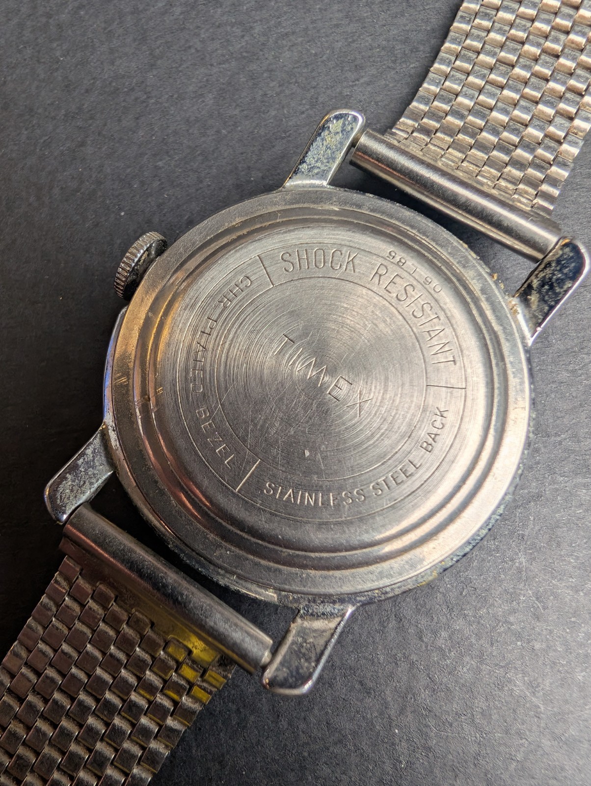 Rare Vintage 1950s Timex Mercury Watch Black Dial 34mm Not Working