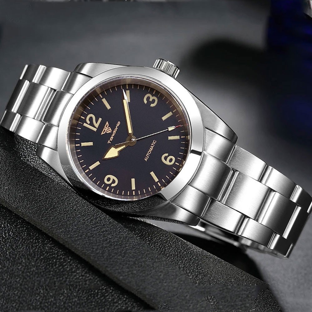 Tandorio 36mm/39mm Explorer Style Sapphire Automatic Men Watch NH35 Glide Clasp