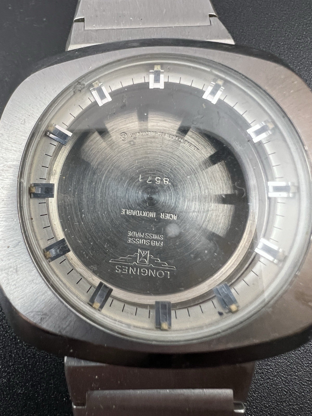 Longines Ultronic case and bracelet ref. 8571 vintage diameter 44mm
