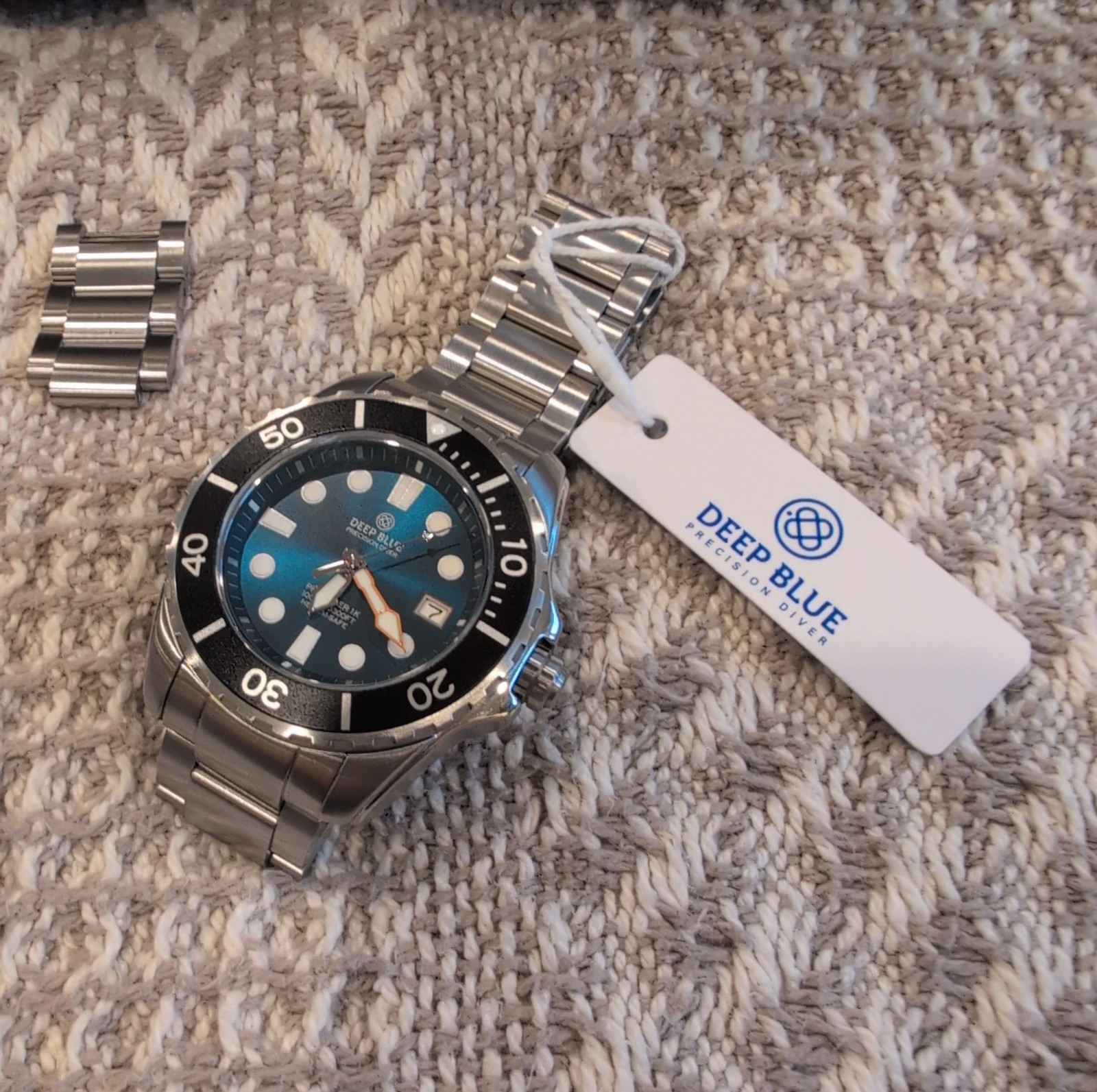 Deep Blue Pro Diver 1k Automatic 1000M Jade Blue Dial 45mm SS Oyster Brush