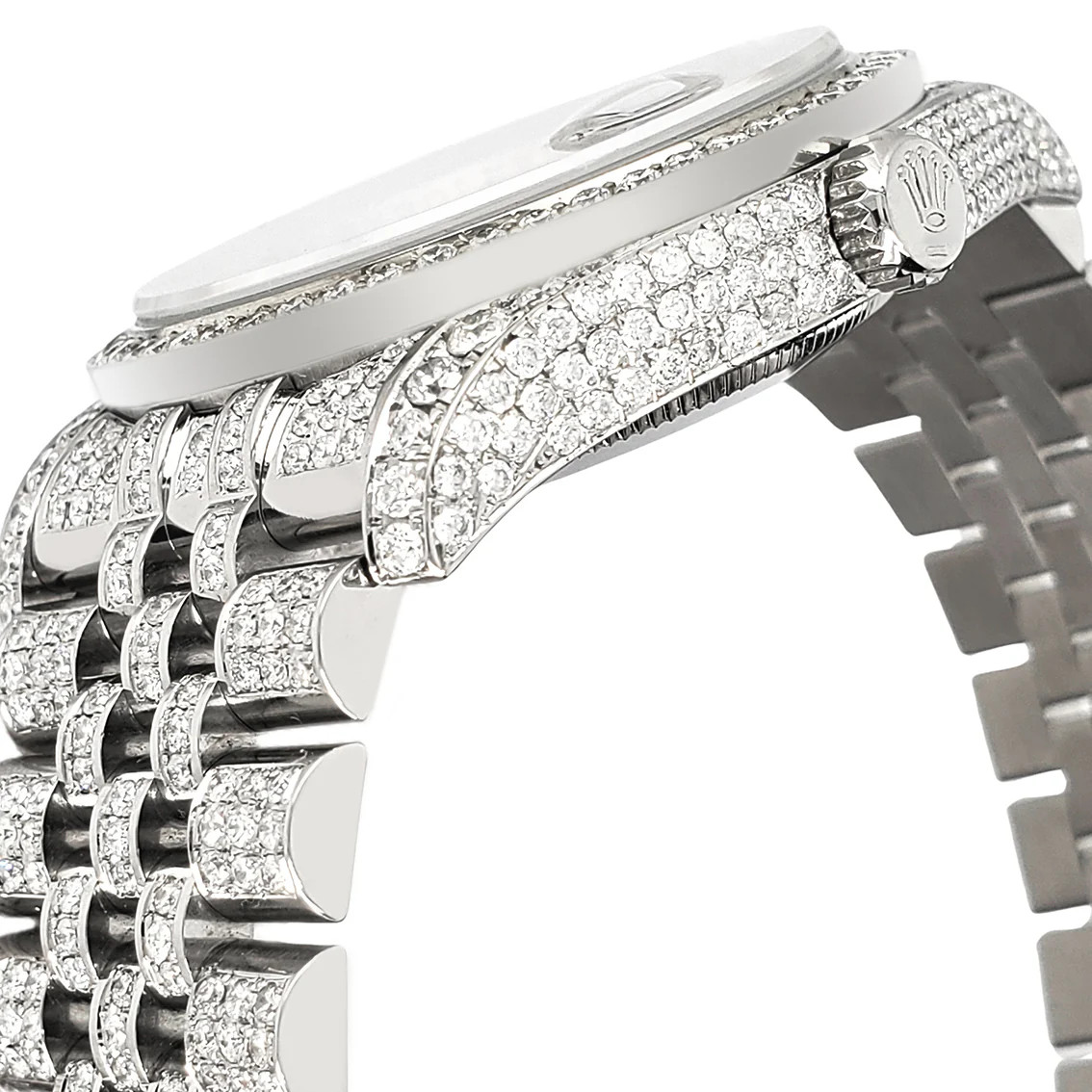 Rolex Datejust 36mm Pink Floral Pave 10.2ct Diamond Jubilee 116200 Box Papers